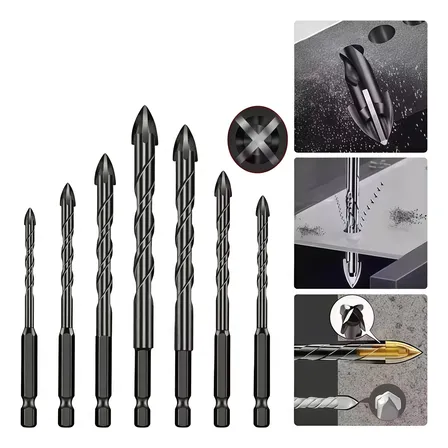 Kit 7 Brocas Excêntricas Serrilhada Multiuso 3-12mm