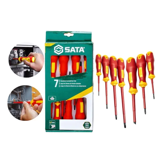 Jogo De Chave De Fenda /phillips Isoladas Sata St09303 7 Pçs