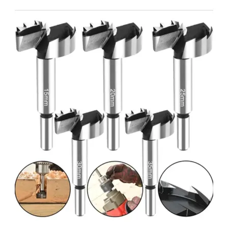 Jogo Brocas Fresas Forstner Madeira Dobradiça Kit 5