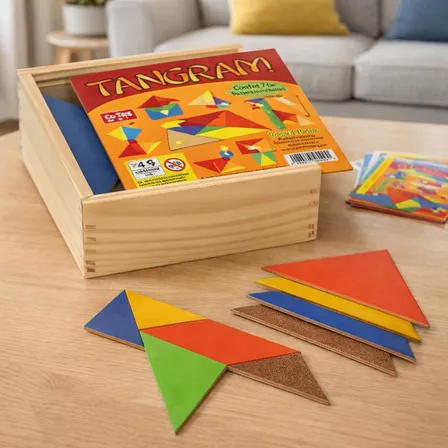 Tangram Em Madeira 10 Jogos 70 Peças Pedagógico Educativo