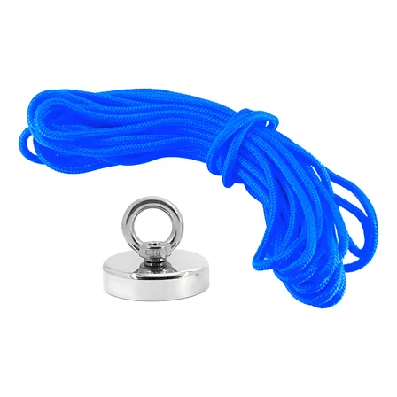 Super Imã Neodímio Pesca Magnética 120kg Tração + Corda 10m