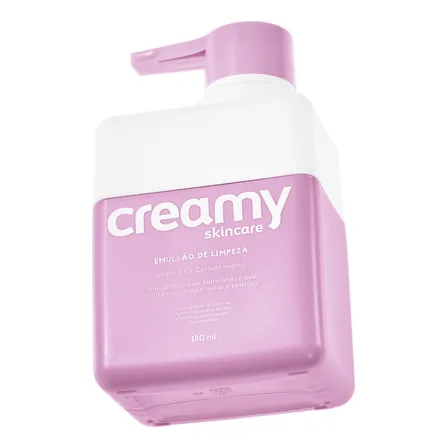 Creamy Skincare Emulsão de Limpeza 200ml | Sem Fragrância, Previne Ressecamento, Limpa sem Agredir, Hidrata a Pele | Peles Secas e/ou Normais, Inclusive as Mais Sensíveis