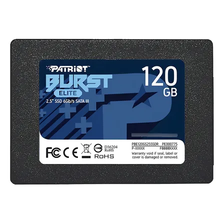 Ssd Disco Sólido Interno Sata Iii 2,5 120gb Burst Elite Patriot Para Computador Notebook Cor Preto