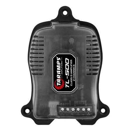 Amplificador Taramps TL 500 2 canais 90 w RMS 2 ohms Som Interno porta malas tampão 2 vias 4 vias 6x9 motos propaganda volante caixa bob caixa trio multimidia potente compacto versátil 80Hz a 40kHz