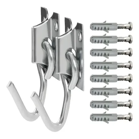 Gancho Rede Têxtil para Rede Descanso Cromado com Parafusos e Buchas 250kg