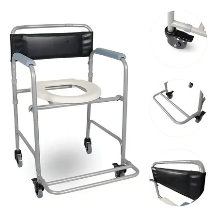 Cadeira De Banho Adulto Em Aço Dobravel 100 Kg D30 Dellamed