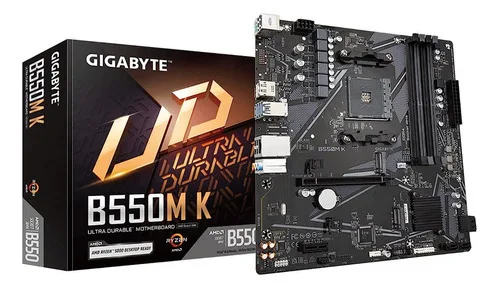 Placa Mãe Gigabyte B550m K Am4 4x Ddr4 2x M.2,4x Sata Usb Preto