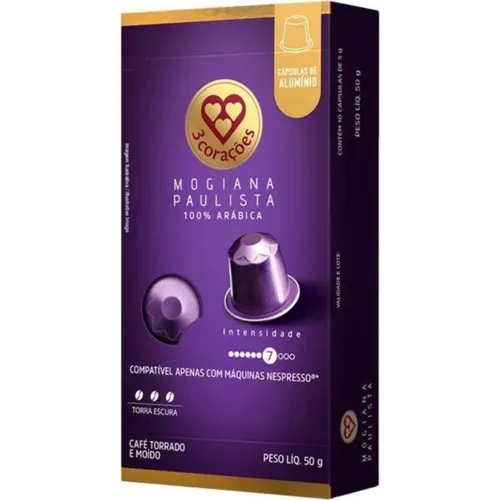 Cápsula 3 Corações Espresso Mogiana Paulista Compatível Nespresso 10cáps