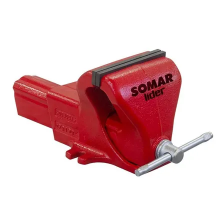 Morsa de Bancada Somar N°5 Vermelha Abertura 127mm Ferro Fundido