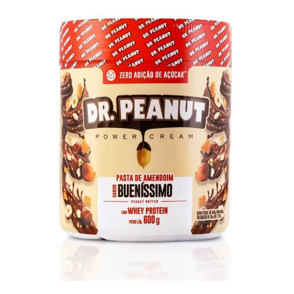 Pasta De Amendoim Com Whey Protein Bueníssimo 600g Dr. Peanut