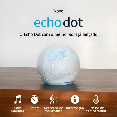 Echo Dot 5ª Geração Alto-falante Amazon Cor Glacier white