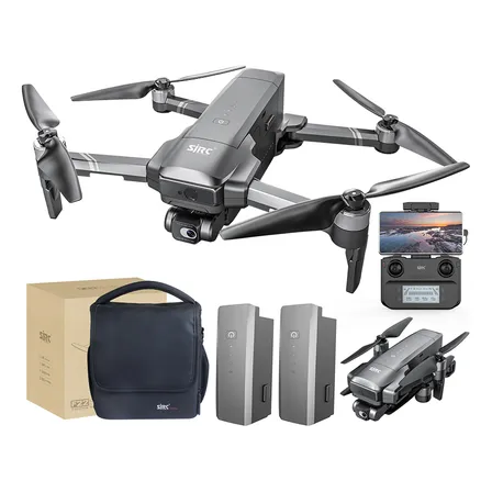 Dron Profesional Sjrc F22s Pro Gps 35min Con 2 Baterías,drone De Nível Profissional Com Motores Sem Escovas, Controle De Ultralongo Alcance, Transmissão De Dados E Imagens Cinza