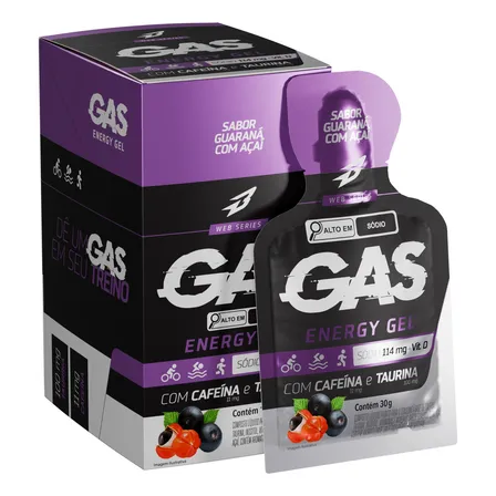 Gas Energy Gel Repositor Energético 10 Sachês Bodyaction Sabor Guaraná com açaí