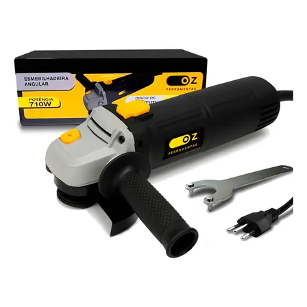 Esmerilhadeira Lixadeira Angular 4.1/2" Pol 125mm 710W Corte Lixa E Desbaste EA3000 Oz