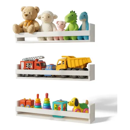 Kit 3 Prateleira Nicho Livros Infantil 3pç 50cm Cor Branco Cor Da Armação Branco