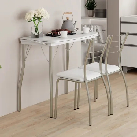 Conjunto Sala De Jantar Tallim Mesa e 2 Cadeiras Carraro Cor Branco