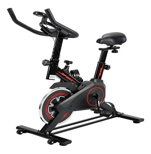 Bicicleta Spinning Ergométrica Semi Profissional Bike Preto Cor Preta / Vermelha