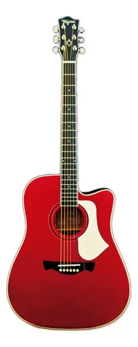 Violão Eletroacústico Tagima Andes Vermelho Cor Candy Apple Satin Fosco Material do diapasão Okoume Orientação da mão Destro