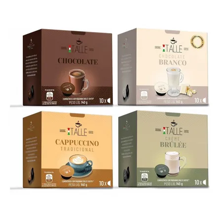 Capsula Compatível Dolce Gusto Capsulas Cafe Capsulas Chocolate Cappuccino Bebidas Lacteas Café Italle 40 Und