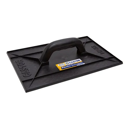 Desempenadeira Plástica Pvc 22x34cm Corrugada Preta - Castor