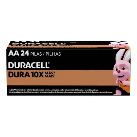 Pilha Alcalina Aa Pequena Duracell Com 24 Unidades