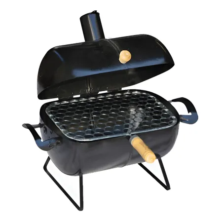 Churrasqueira Móvel Dragão Churrasqueira Bafo Mini Com Tampa Preto