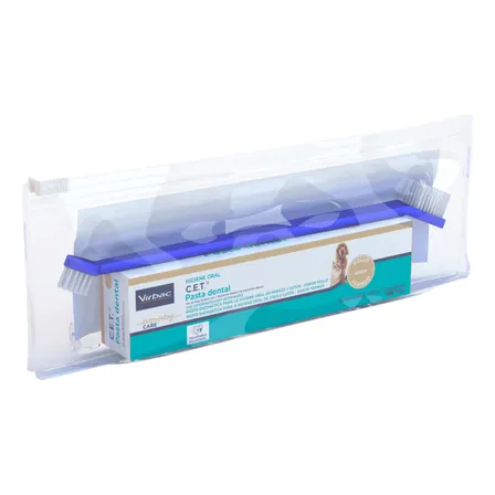 Kit Saúde Oral Virbac - C.e.t Pasta com Necessaire e Escova Sabor Frango