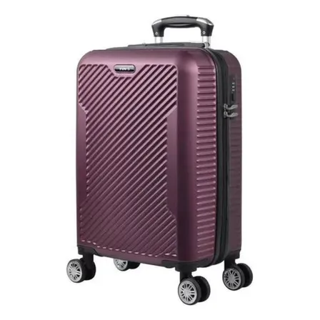 Mala De Bordo Mão Viagem Abs Rodinha Dupla Cadeado Embutido Cor Roxa