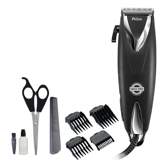 Cortador De Cabelos Philco Pcr12cr Skull Pro Chrome 9 Em 1 Cor Preto 127v