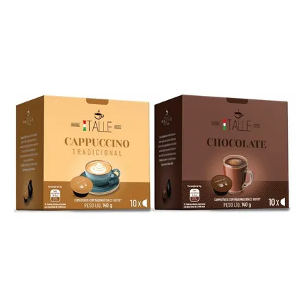 Capsula Compativel Dolce Gusto Capsulas Cappuccino Chocolate Café Italle 20 Capsulas
