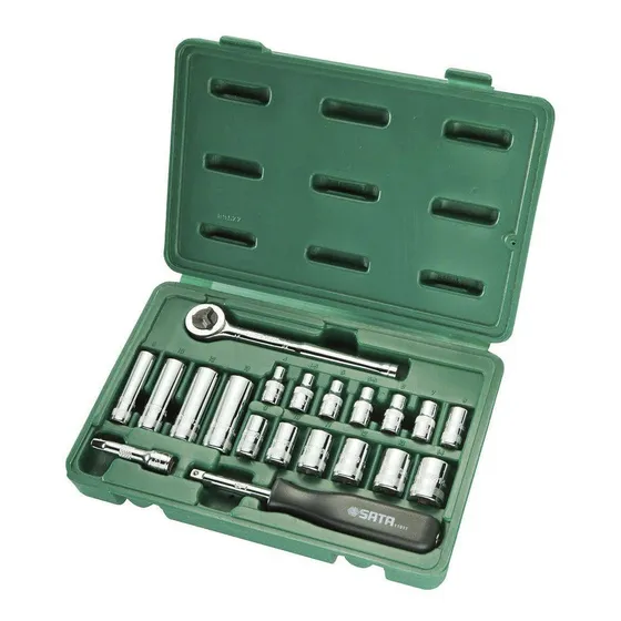 Jogo De Soquete Sextavado 1/4pol Com 20 Peças St09522 Sata Cor Prateado
