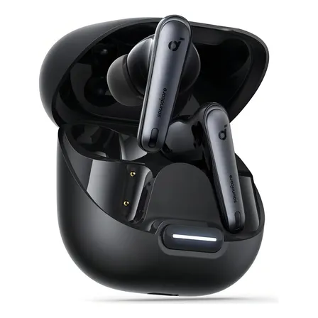Fone De Ouvido Soundcore by Anker Liberty 4nc ANC Redução de Ruído de 98,5% Cancelamento Adaptativo Bluetooth 5.3 Multiponto Cor Preto para Ouvidos e Ambiente Áudio Hi-Res 50H Bateria Carga Sem Fio