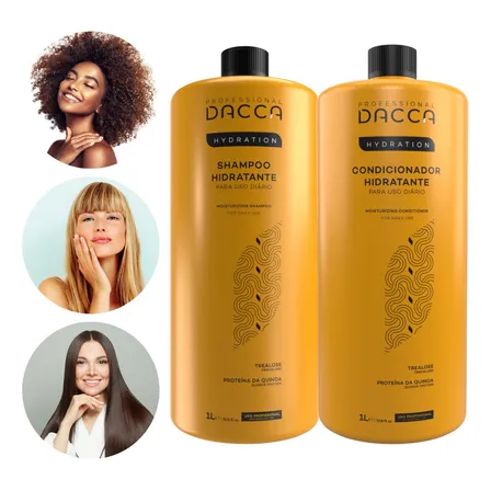 Dacca Kit Shampoo 1L + Condicionador 1L Hidratante Profissional De Salão