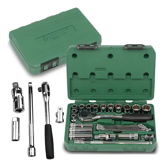 Jogo De Soquetes Chaves E Ferramentas C/ 25 Peças Sata E N F