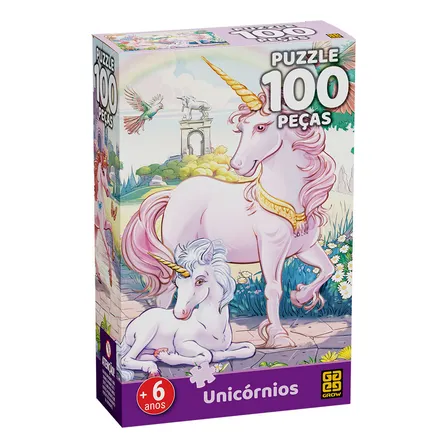 Quebra-cabeça 100 peças Unicórnios Grow