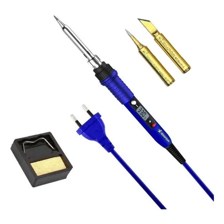 Ferro De Solda Digital Zimpor Ajustável 80W Azul Marinho