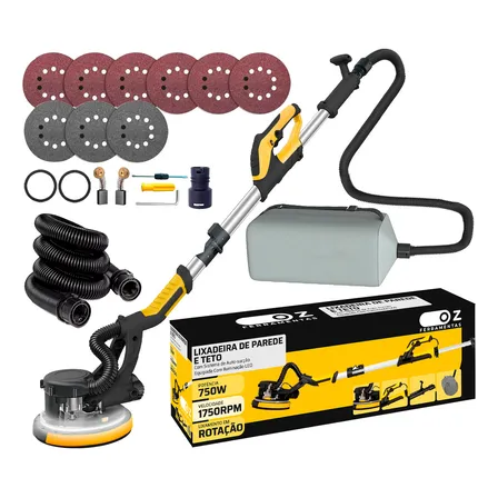 Lixadeira De Parede, Teto E Drywall Profissional Com Led Cor Preto Frequência 60Hz