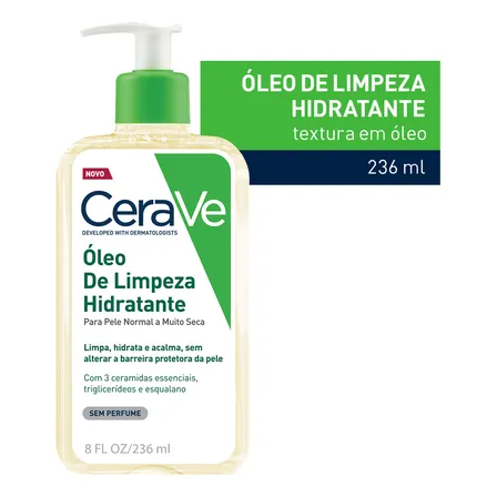 Óleo De Limpeza Hidratante Para Pele Normal E Muito Seca 236 Ml Cerave Sem Fragrância