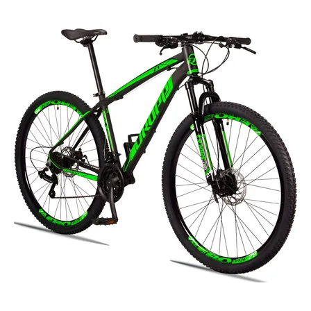 Bicicleta Aro 29 Dropp Z3 Câmbio Shimano 21 Vel Freio Discos Cor Preto/Verde Tamanho do quadro 19