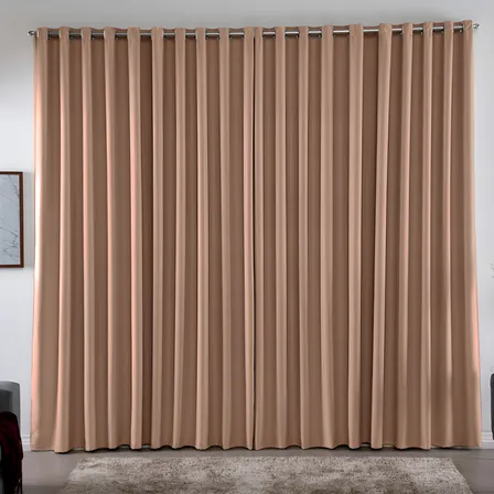 Cortina 3,00x2,80 Metros Blackout Blecaute Avelã Corta Luz Em Tecido Grosso Para Quarto E Sala Casa Laura Enxovais