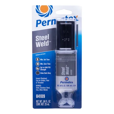 Permatex Cola Epoxi Titanium Cabeçote Alumínio Bloco Cabeçote Titânio Cobre Ferro Multimetal AÇO INOXIDÁVEL Solda a frio Cor Prata