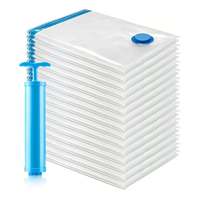 Kit 10 Saco À Vacuo 50x60cm Otimização De Espaço + Bomba