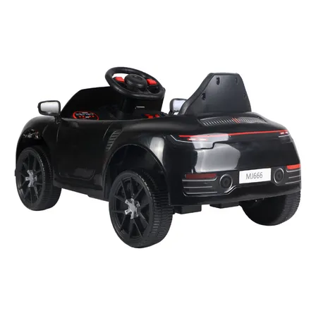 Carrinho Elétrico Infantil Conversível Mini Preto Menino Bateria 12v Motorizado Música Controle Remoto Direção 2 Em 1