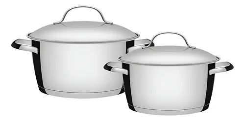 Jogo De Panelas Tramontina Inox Fundo Triplo Allegra 2 Pç