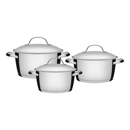 Jogo De Panelas Tramontina Inox Fundo Triplo Allegra 3 Pç