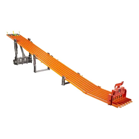Hot Wheels Pista De Corrida 2,45m 6 Carros Luz E Som Mattel Cor Laranja