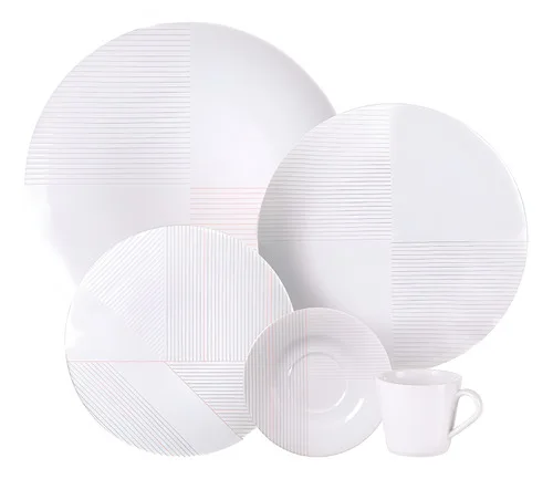 Aparelho de Jantar Grid em Porcelana Decorada 20 Peças Tramontina 96589032