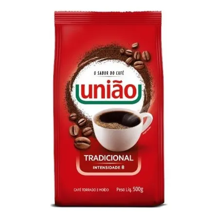 Café Torrado E Moido Tradicional Pouch 500g Intensidade 8 União Pacote