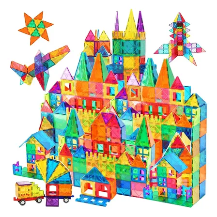 Brastoy Blocos Magnéticos 130 Peças Brinquedo Educativo