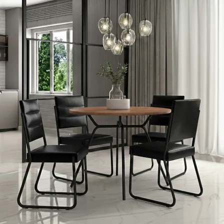 Conjunto Sala Jantar 4 Cadeiras San Francisco Carraro Preto